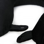 VIAGGI U Shape Round Memory Foam Soft Travel Neck Pillow for Neck Pain Relief Cervical Orthopedic Use Comfortable Neck Rest Pillow - Black